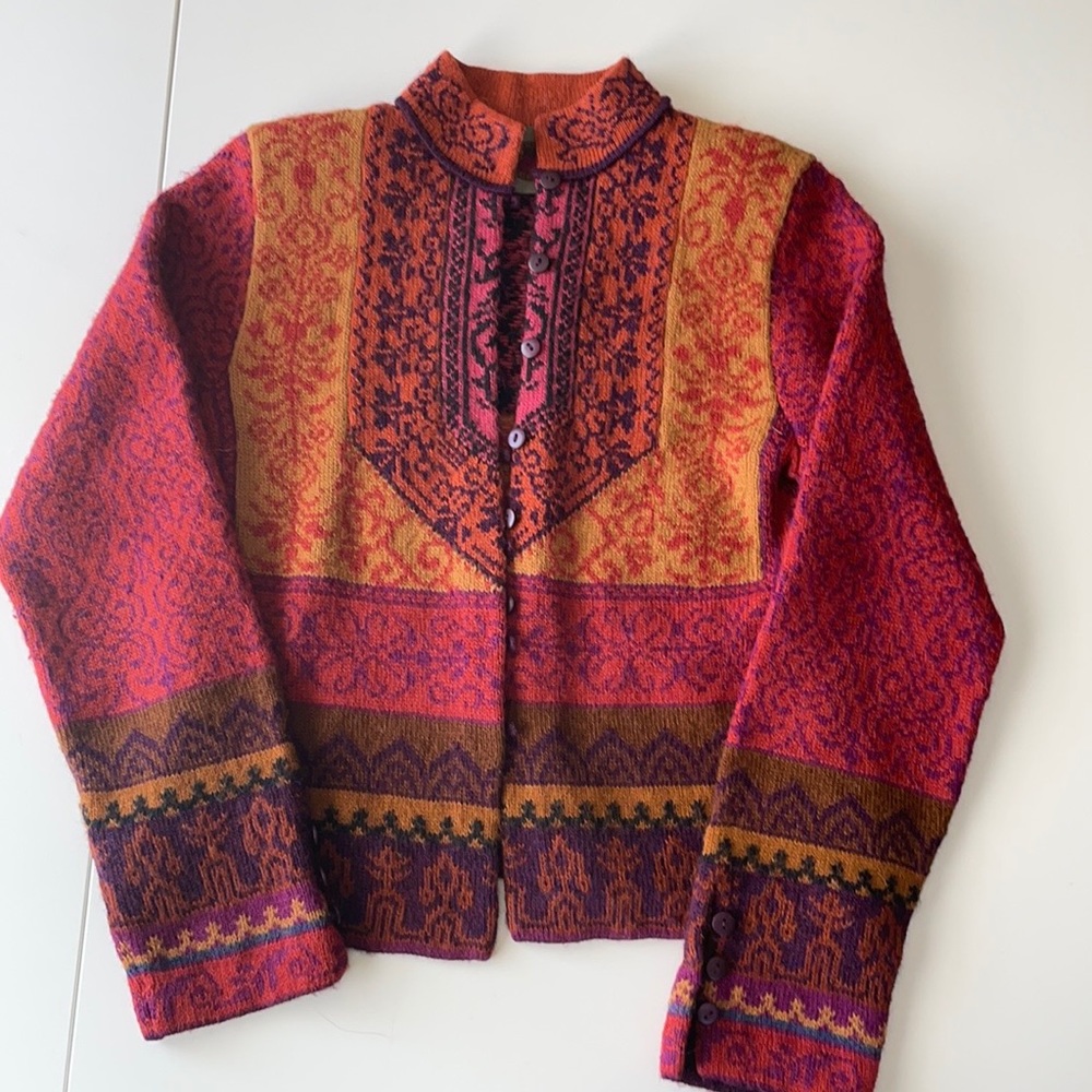 100% Alpaca Wool Sweater Cardigan from Ecuador